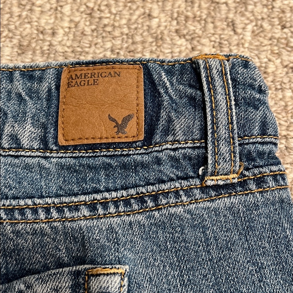 American Eagle cutoff distressed denim shorts, size 18 GUC! Y2K - Picture 5 of 7